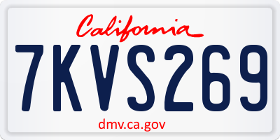 CA license plate 7KVS269