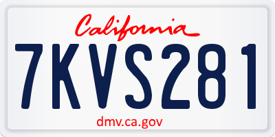 CA license plate 7KVS281