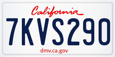 CA license plate 7KVS290