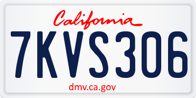 CA license plate 7KVS306