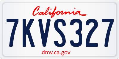 CA license plate 7KVS327