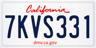 CA license plate 7KVS331