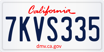 CA license plate 7KVS335