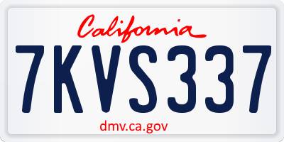 CA license plate 7KVS337