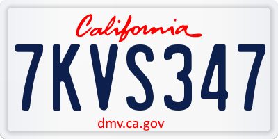 CA license plate 7KVS347