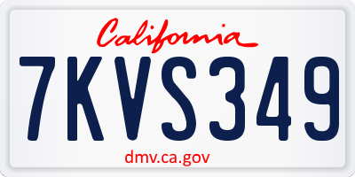 CA license plate 7KVS349