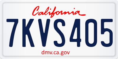 CA license plate 7KVS405