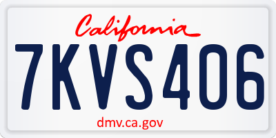 CA license plate 7KVS406