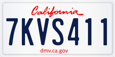CA license plate 7KVS411