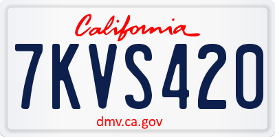 CA license plate 7KVS420