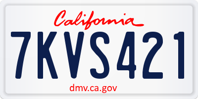 CA license plate 7KVS421