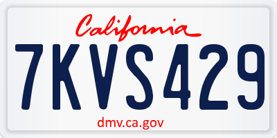 CA license plate 7KVS429