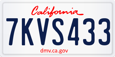 CA license plate 7KVS433