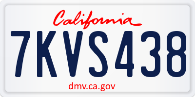 CA license plate 7KVS438