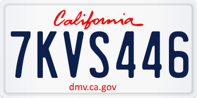 CA license plate 7KVS446