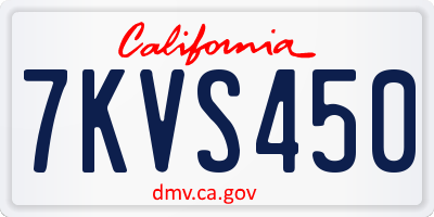 CA license plate 7KVS450