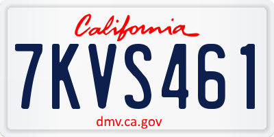 CA license plate 7KVS461
