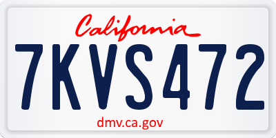CA license plate 7KVS472