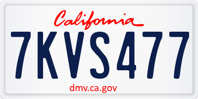 CA license plate 7KVS477