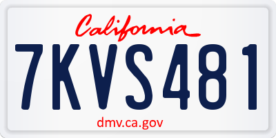 CA license plate 7KVS481