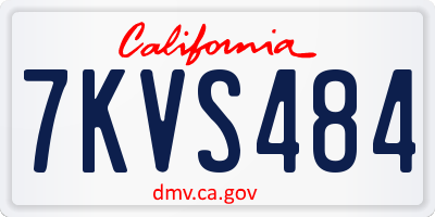 CA license plate 7KVS484