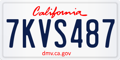 CA license plate 7KVS487