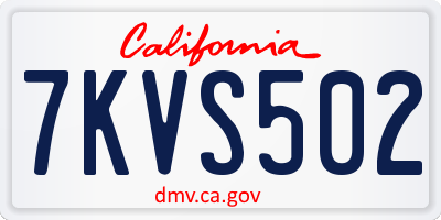 CA license plate 7KVS502