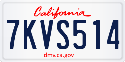 CA license plate 7KVS514
