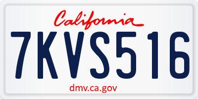 CA license plate 7KVS516