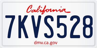 CA license plate 7KVS528