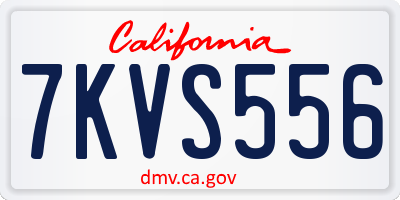 CA license plate 7KVS556
