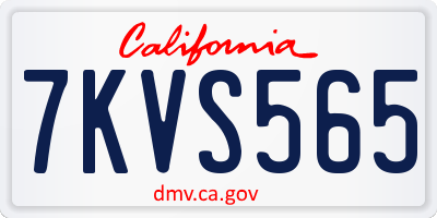 CA license plate 7KVS565