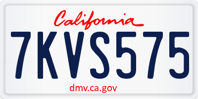 CA license plate 7KVS575