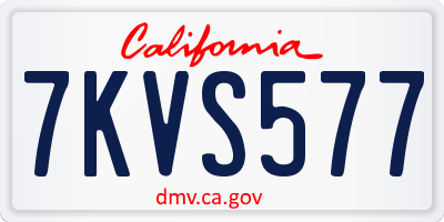 CA license plate 7KVS577