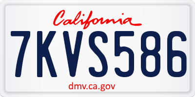 CA license plate 7KVS586