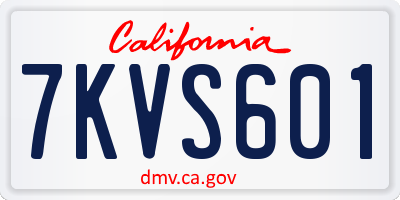 CA license plate 7KVS601