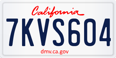 CA license plate 7KVS604