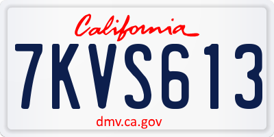 CA license plate 7KVS613