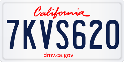 CA license plate 7KVS620