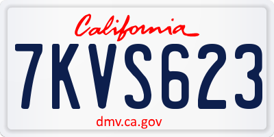 CA license plate 7KVS623