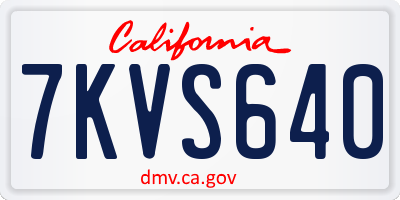 CA license plate 7KVS640