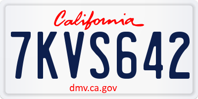 CA license plate 7KVS642