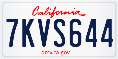 CA license plate 7KVS644