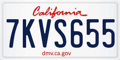 CA license plate 7KVS655