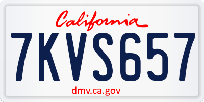 CA license plate 7KVS657