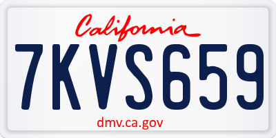 CA license plate 7KVS659
