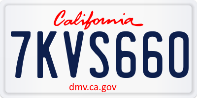 CA license plate 7KVS660