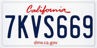 CA license plate 7KVS669