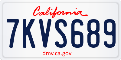 CA license plate 7KVS689