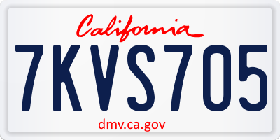 CA license plate 7KVS705